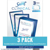 Secret - Clinical Invisible Solid Antiperspirant and Deodorant, Completely Clean - 1.6 Oz - 3 Pack