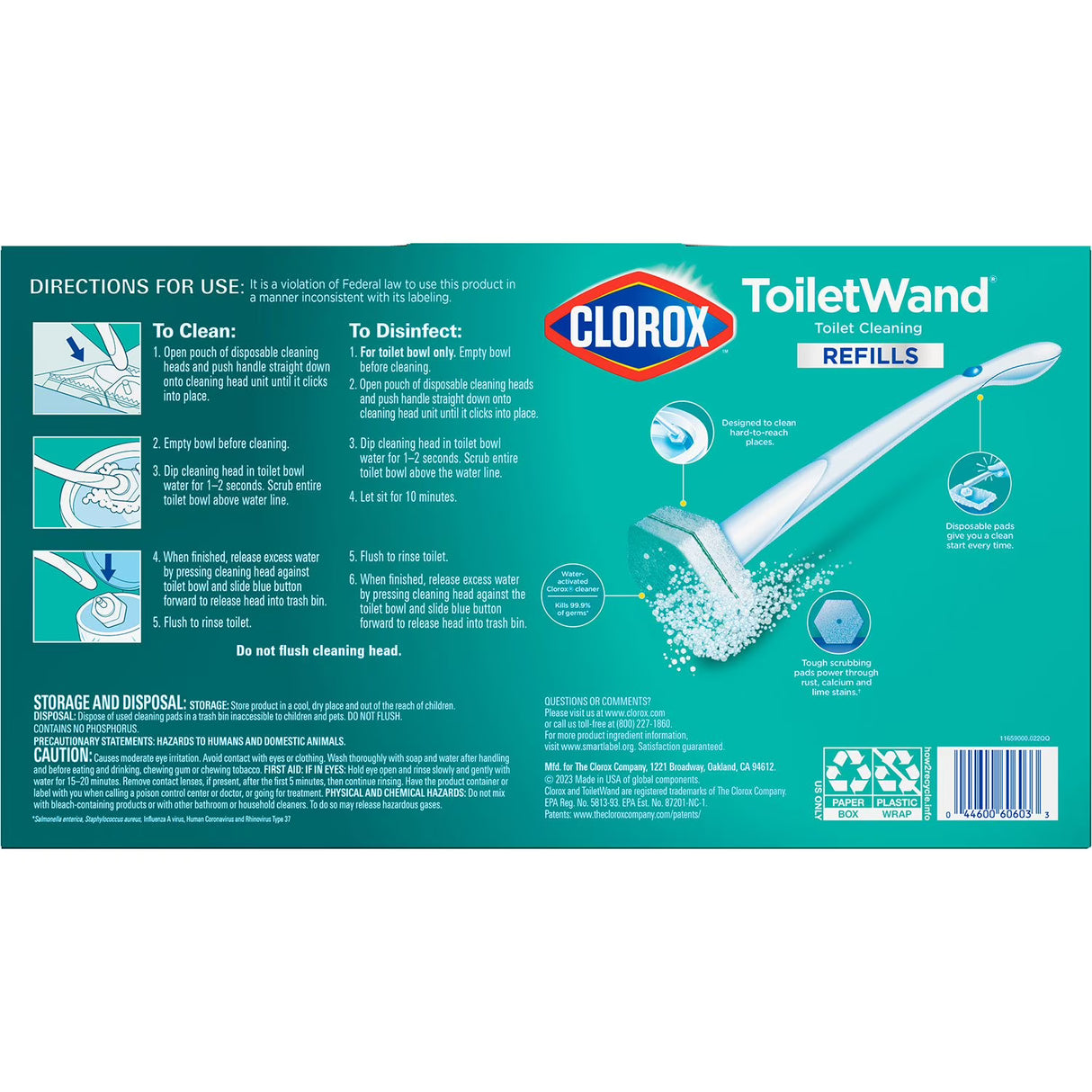 Clorox – ToiletWand Toilet Cleaning Kit, Rainforest Rush, 1 Handle + 36 Refills