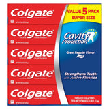 Colgate - Cavity Protection Toothpaste with Fluoride Regular, 5 Value Pack - 40 Oz Each