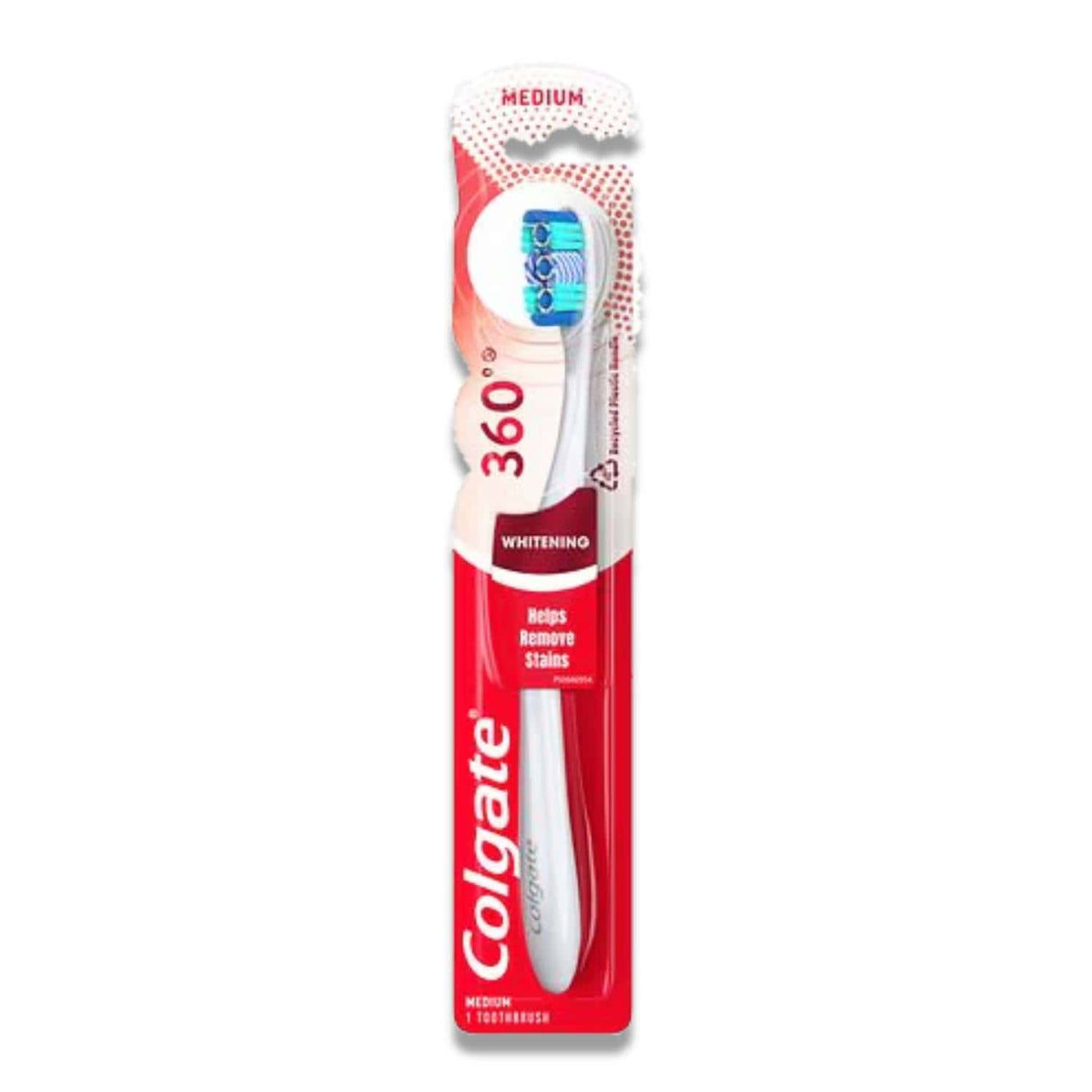 Colgate 360 Optic White Full Head Toothbrush, Medium - 6 Pack - OPEN BOX