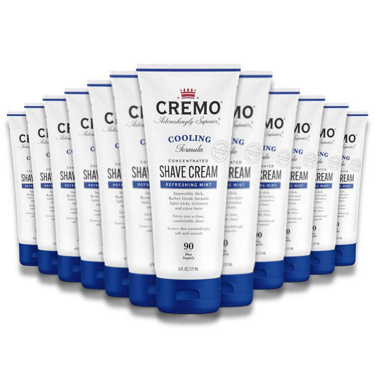Cremo - Concentrated Mens Shave Cream 6 Fl Oz Cooling Formula Refreshing Mint Scent - 12 Pack | Cremo - Pre Order