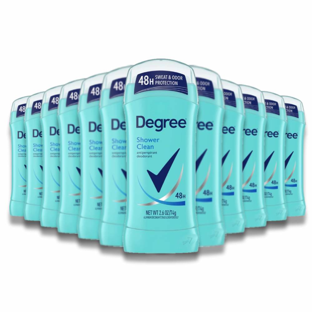 Degree Women Shower Clean Deodorant Invisible Solid 2.6 Oz - 12 Pack