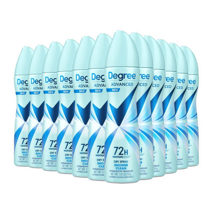 Degree Motion Sense Dry Spray Antiperspirant, Shower Clean, 3.8 Oz- 12 Pack - Degree MotionSense Dry Spray Shower Clean 3....