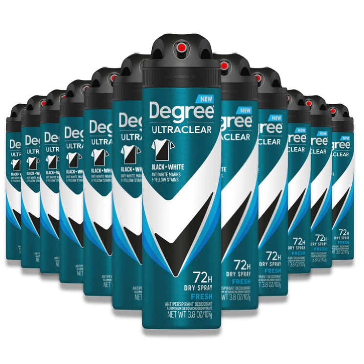 Degree - Antiperspirant Dry-Spray, Ultra Clear, Black &amp; White - 3.8 Oz - 12 Pack - Degree Dry Spray Ultra Clear 3.8 oz...