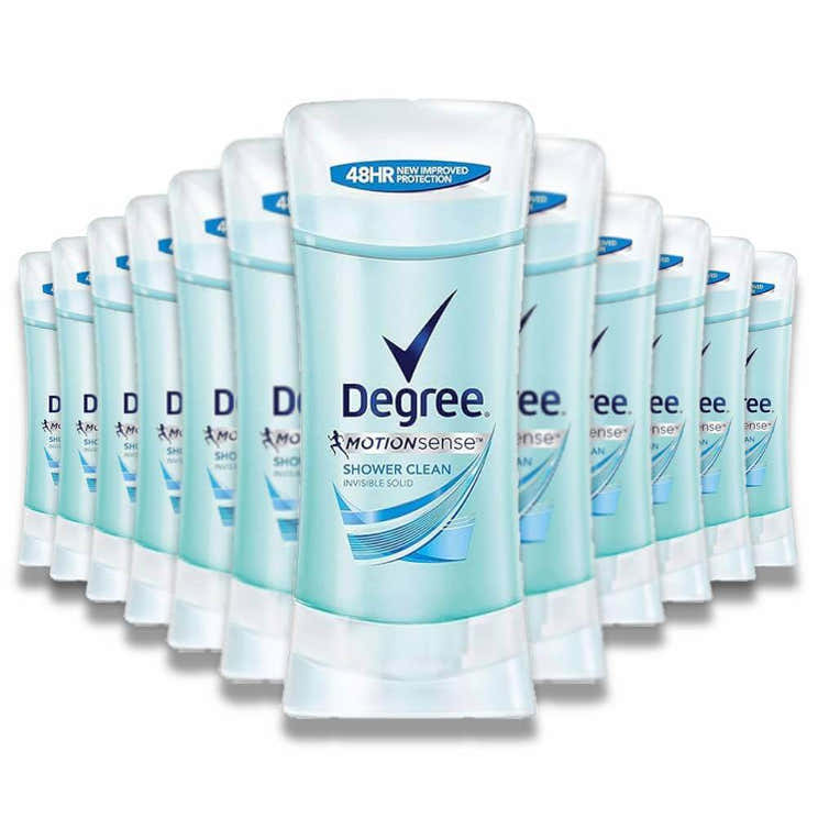 Degree - Women Antiperspirant Deodorant, Shower Clean, Stick - 2.6 Oz - 12 Pack - Degree Women Antiperspirant - Shower Cle...