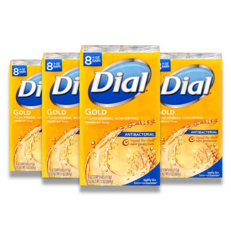 Dial - Antibacterial Bar Soap, Gold, 8 Ct - 4 Oz -  4 Pack | Dial - Pre Order