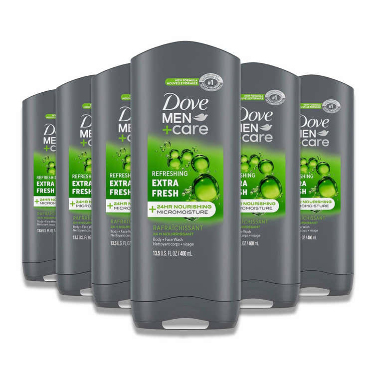 Dove Men +Care Body Wash Extra Fresh  13.5 oz/ 400 ml- 6 Pack | Dove - Pre Order