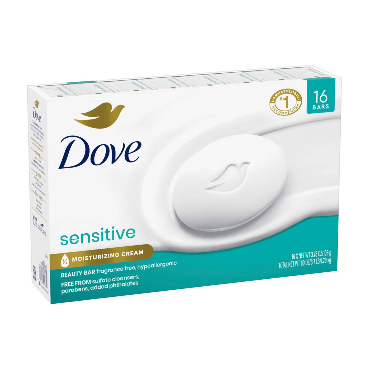 Dove  - Beauty Bar Sensitive Skin, 3.75 Oz - 16 Ct Each