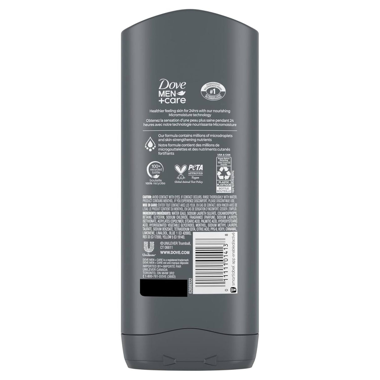 Dove Men +Care Body Wash Extra Fresh  13.5 oz/ 400 ml- 6 Pack
