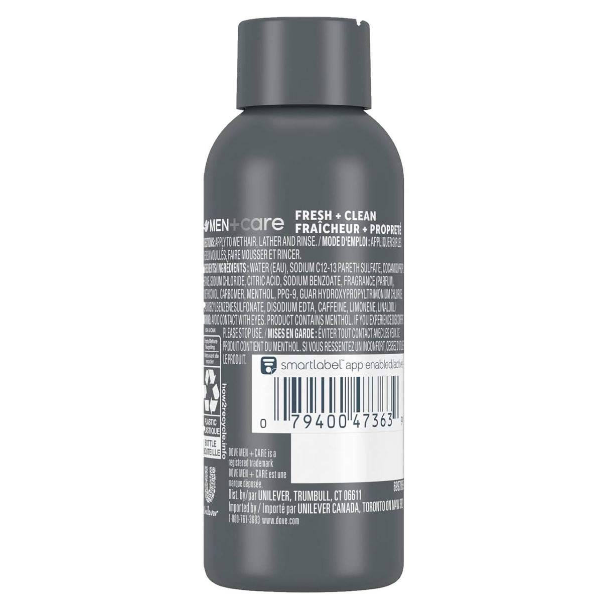 Dove Men Care - Fresh and Clean 2-in-1 Shampoo + Conditioner - 3 Oz - 12 Pack - Travel Size -
