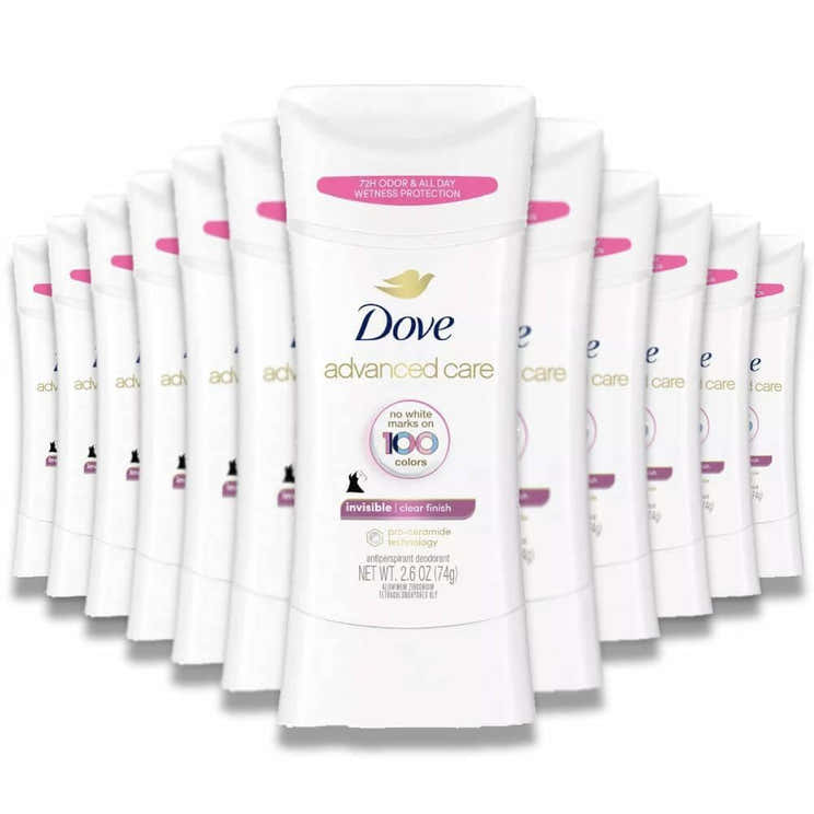Dove - Beauty Advanced Care, Clear Finish, Women's Antiperspirant &amp; Deodorant Stick - 2.6 Oz - 12 Pack - Dove-Beau...