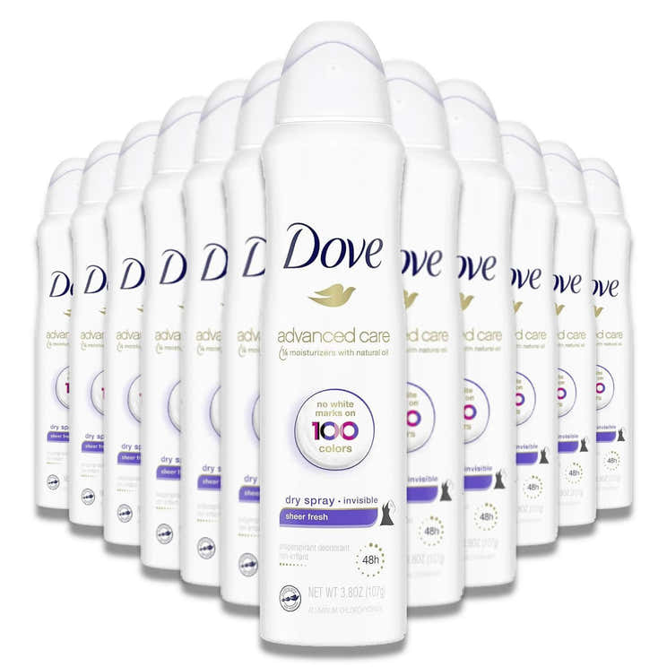 Dove - Advanced Care, Invisible Dry Spray Antiperspirant Deodorant, Fresh, for Women - 3.8 Oz - 12 Pack - Dove Women's...