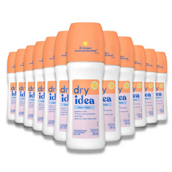 Dry Idea - Antiperspirant Deodorant Roll On - Fresh Linen - 3.25 Oz - 12 Pack | Dry Idea - Deodorants &amp; Antiperspirants