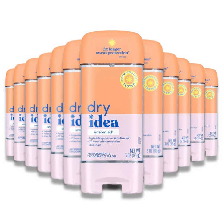 Dry Idea Antiperspirant &amp; Deodorant Unscented Hypo-Allergenic 3 oz- 12 Pack | Dry Idea - Pre Order