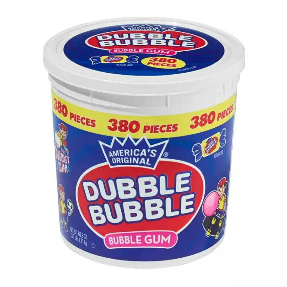 Dubble Bubble - Bubble Gum Tub, Original Flavor - 380 Pcs Each