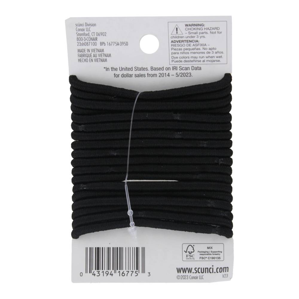 Scunci - Comfortable All Day Medium Hold, Black, 18 Ct - 48 Pack