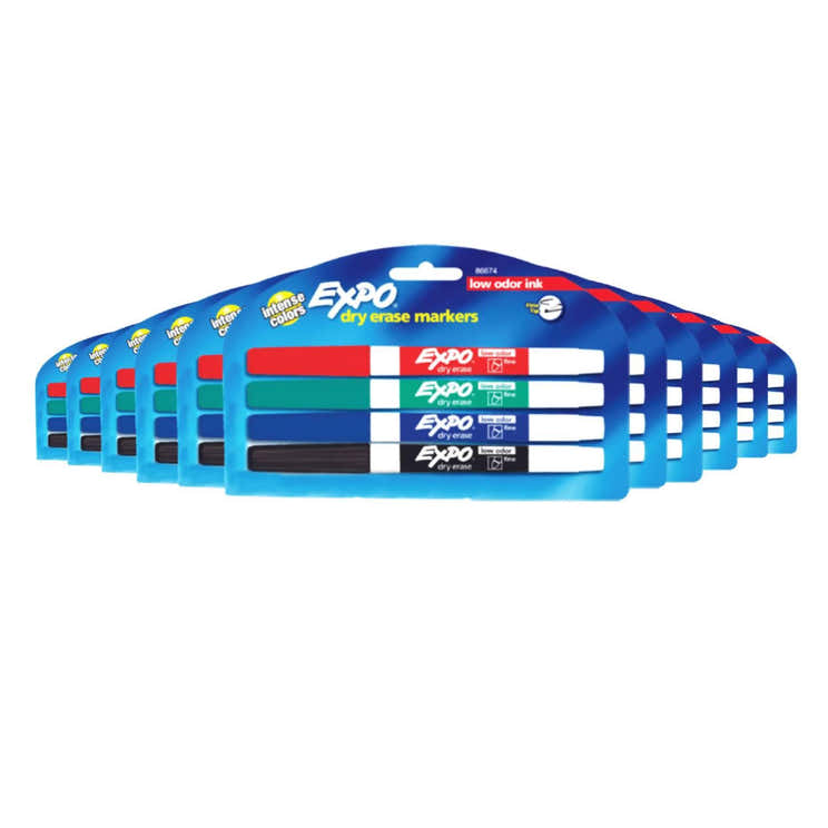 Expo 4 ct Dry Erase Markers Fine Tip Multicolored - 48 Pack | Expo - Pre Order