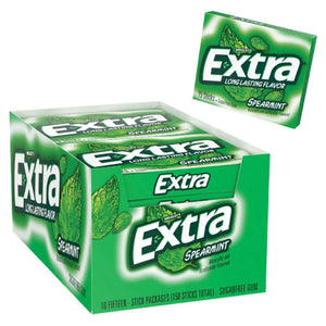 Extra - Sugar Free Gum, Spearmint - 10 Pack, (15 Sticks Each)
