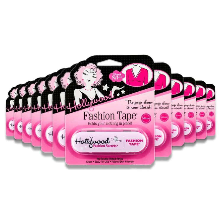 Hollywood Fashion Secrets Quality Double Stick Fashion Tape Tin 36 Strips - 12 Pack - Hollywood Fashion Secrets Double Sti...