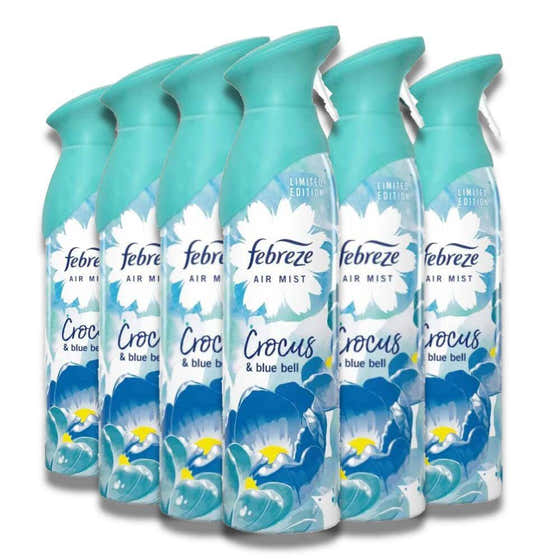 Febreze Air Freshener Spray, Crocus and Bluebell - 300 ml - 6 Pack Contarmarket