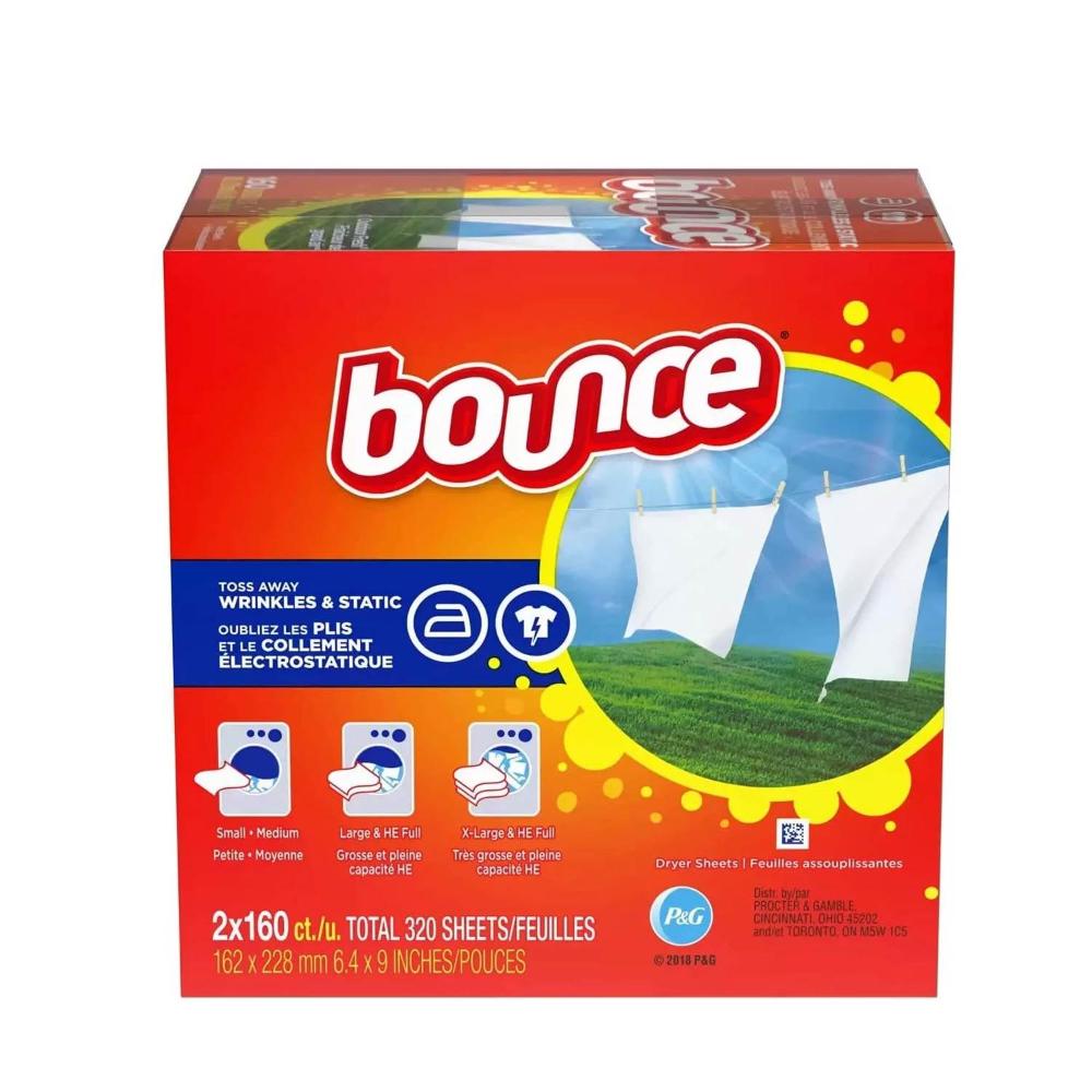Bounce Fabric Softener Dryer Sheet Outdoor Fresh - 320 ct - 5 Pack