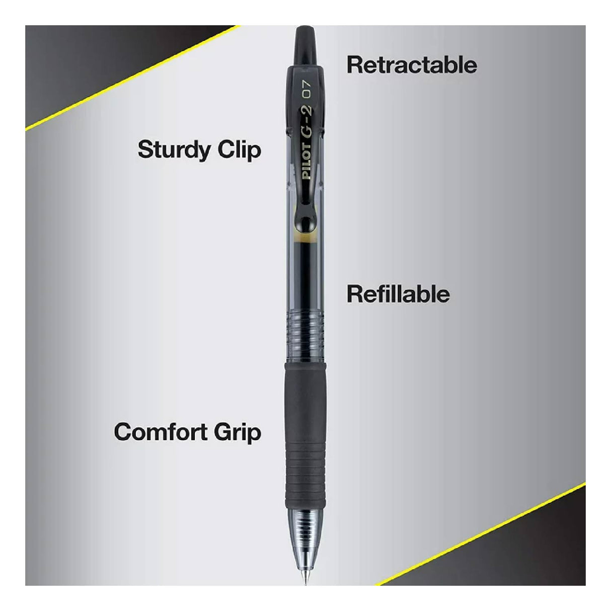 Pilot G2 Retractable Premium Gel Ink Roller Ball Pens, Fine Point, Black Ink 5 ea - 48 Pack