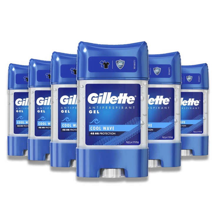 Gillette - Antiperspirant Gel, Cool Wave 70 ml/ 2.36 fl oz - 6 Pack | Gillette - Wholesale