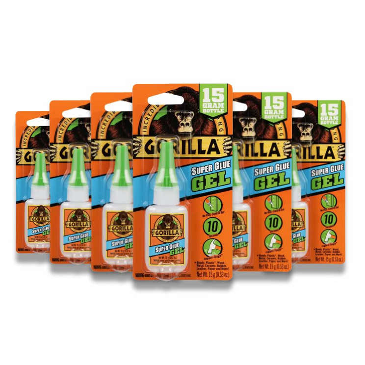 Gorilla - Super Glue Gel, Clear Color - 0.53 Oz - 6 Pack | Gorilla - Pre Order