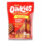 Hartz - Hartz Oinkies Smoked Pig Skin Bacon Flavored Wrap Dog Treat Chews - 8 Packs Each - 8.7 Oz - 6 Pack
