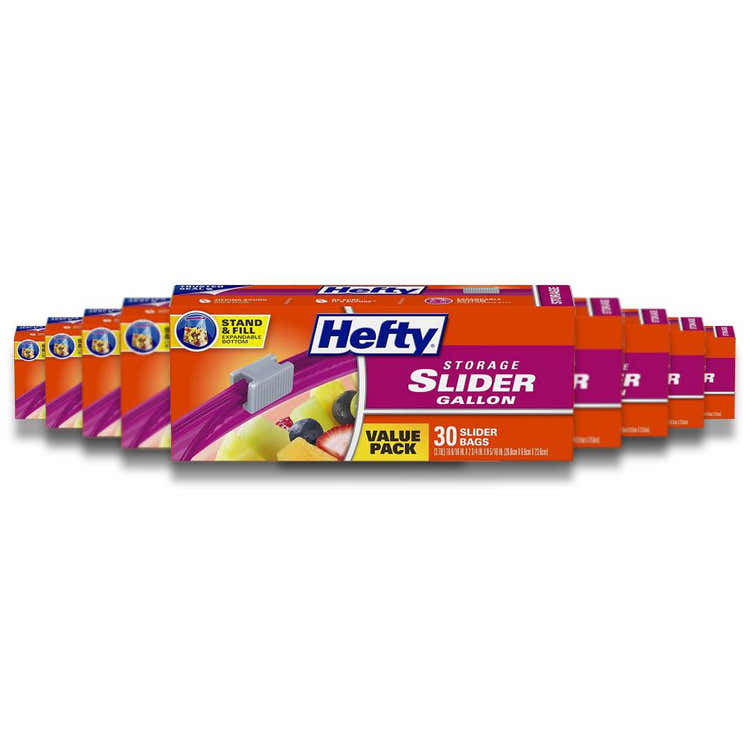 Hefty - 1 Gallon Slider Storage Bags - 30 Ct - 9 Pack | Hefty - Pre Order