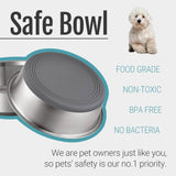PEGGY11 - Stainless Steel Dog Bowls, Nonslip Rubber Bottom, Easy to Clean - 2 Pack - Each Holds 3.8 US Cup