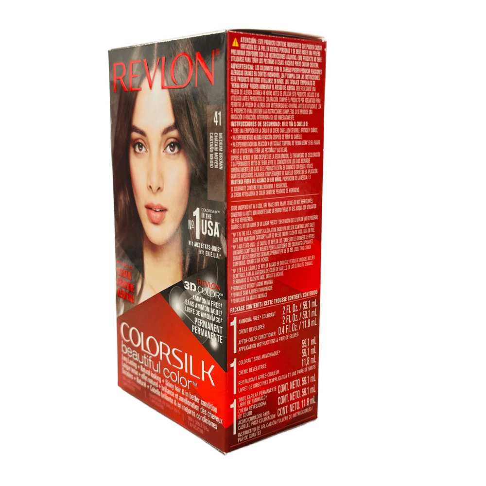 Revlon ColorSilk Hair Color -  #41 Medium Brown - 12 Pack