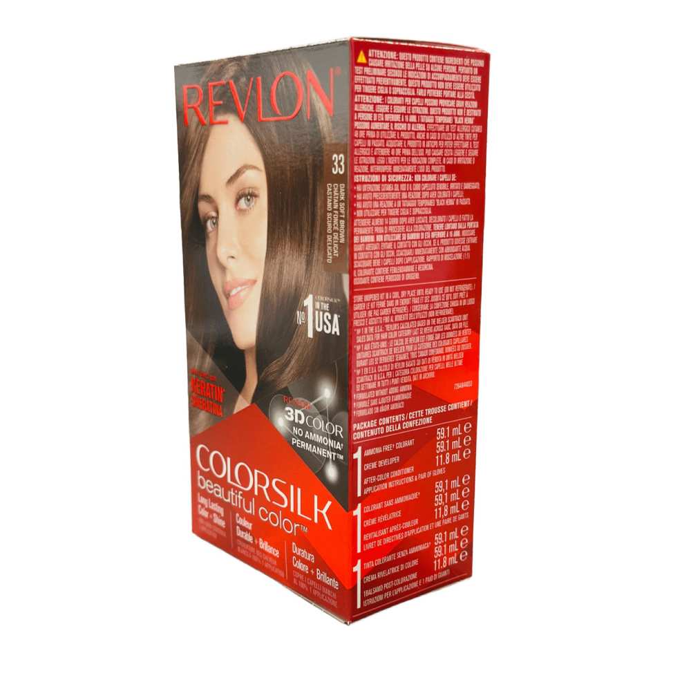 Revlon ColorSilk Hair Color - #33 Dark Soft Brown - 12 Pack