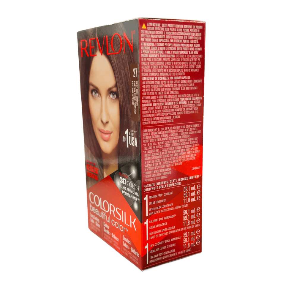 Revlon ColorSilk Hair Color - #27 Deep Rich Brown - 12 Pack