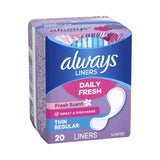 Always - Thin Regular Liners, Fresh Scent - 20 Ct Ea - 24 Pack