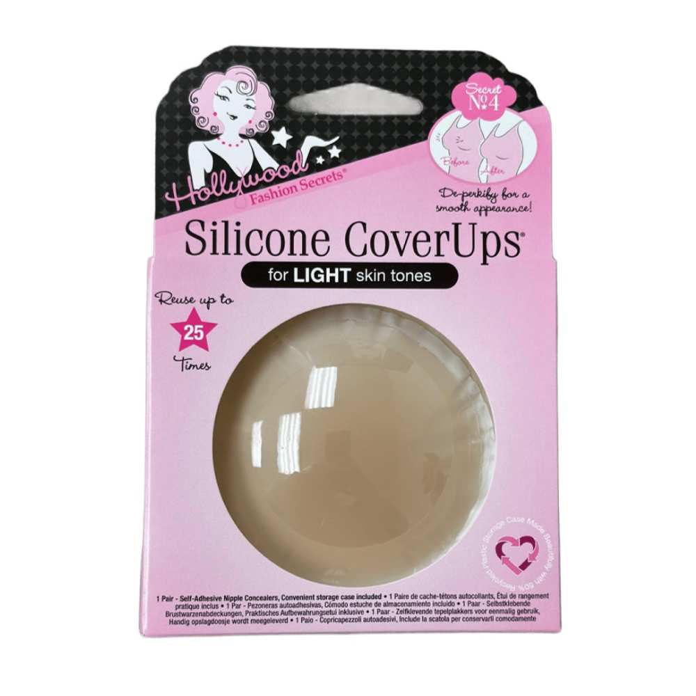 Hollywood Fashion Secrets -  Silicone Nipple CoverUps, Clear - 1 ct  - 12 Pack