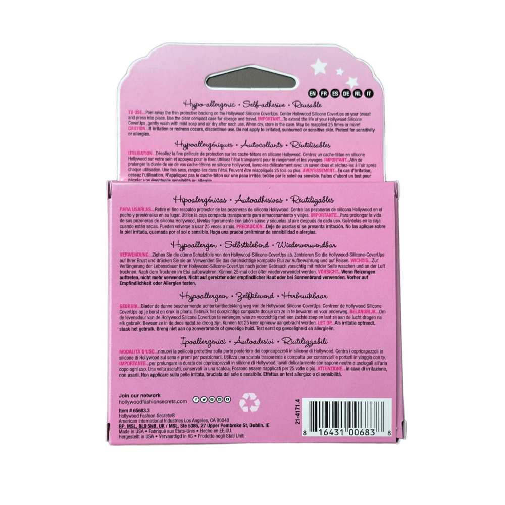 Hollywood Fashion Secrets -  Silicone Nipple CoverUps, Clear - 1 ct  - 12 Pack