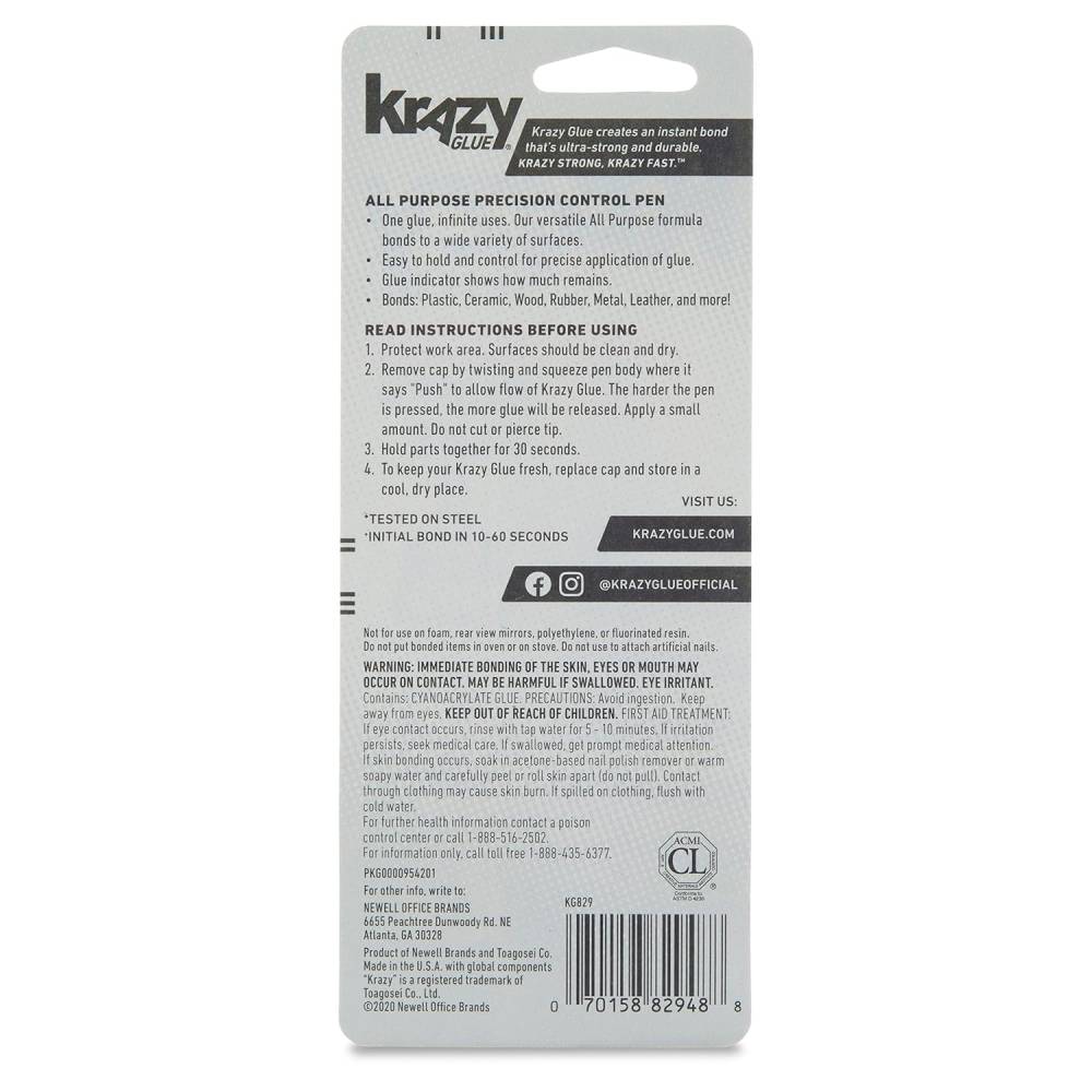 Krazy -  Glue All Purpose Precision Control Pen - 0.14 Oz - 48 Pack