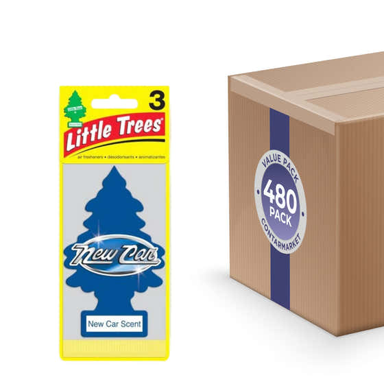 Little Trees - Air Freshener, New Car Scent - 3 Ct - 480 Pack | Little Trees - Little Trees