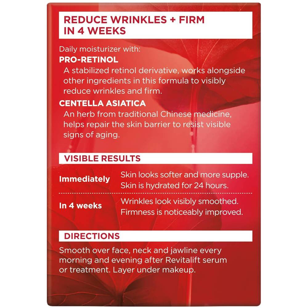 L'Oreal Paris - Revitalift Anti-Wrinkle and Firming Face and Neck Moisturizer, Pro Retinol - 1.7 Oz - 24 Pack
