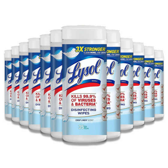 Lysol - Disinfectant Wipes Linen Crunchy - 35 Ct - 12 Pack | Lysol - Disinfectant Wipes &amp; Sprays