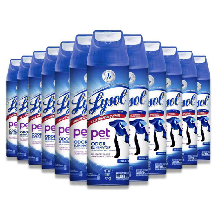 Lysol - Pet Odor Eliminator Spray, Sanitizing and Disinfecting - 15 Oz - 12 Pack - Lysol Pet Odor Eliminator Spray - Sanit...