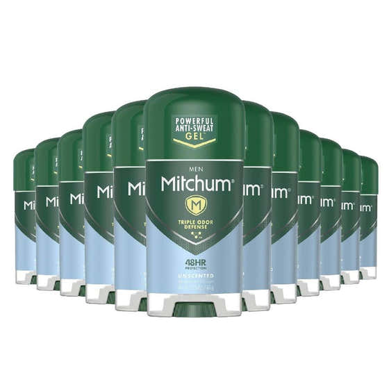 Mitchum Men Clear Gel Antiperspirant Deodorant, Unscented - 2.25 Oz - 24 Pack | Mitchum - All products