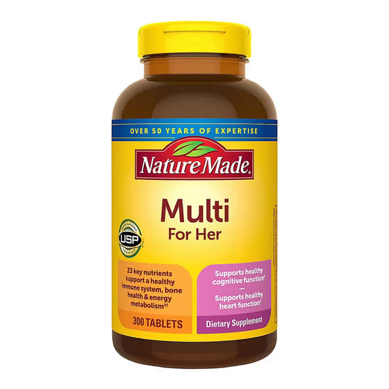 Nature Made Multi For Her Women’s Multivitamin Tablets with Iron &amp; Calcium, 300 Count | Nature Made - Nutrition Supple...