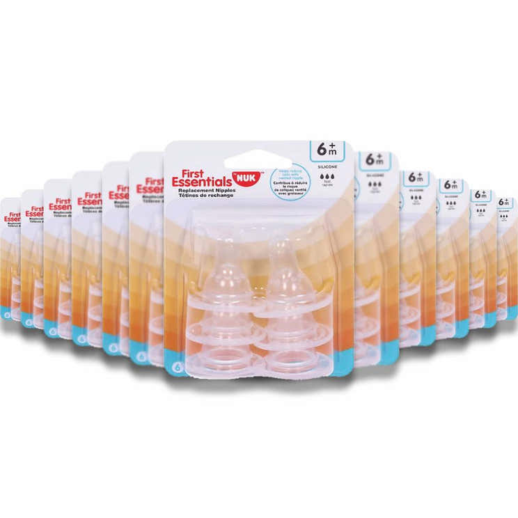 NUK - First Essentials Replacement Nipples - 6 Count - 24 Pack | NUK - Pre Order