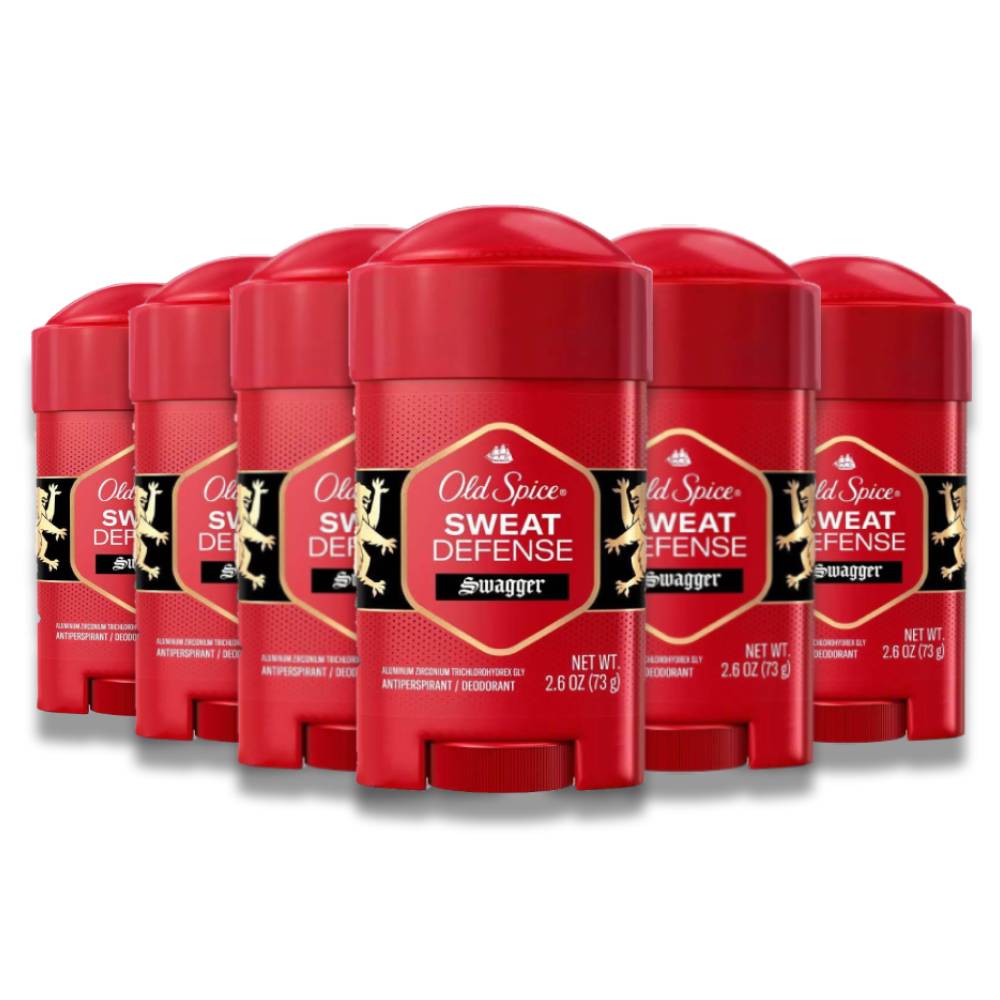 Old Spice -  Hardest Working Collection Deodorant, Stronger Swagger - 2.6 Oz - 6 Pack - Open Box - EXP DATE 09/2025