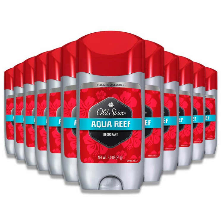 Old Spice - Antiperspirant and Deodorant for Men, Red Zone Aqua Reef Stick 3 Oz - 12 Pack - Old Spice Antiperspirant Deodo...