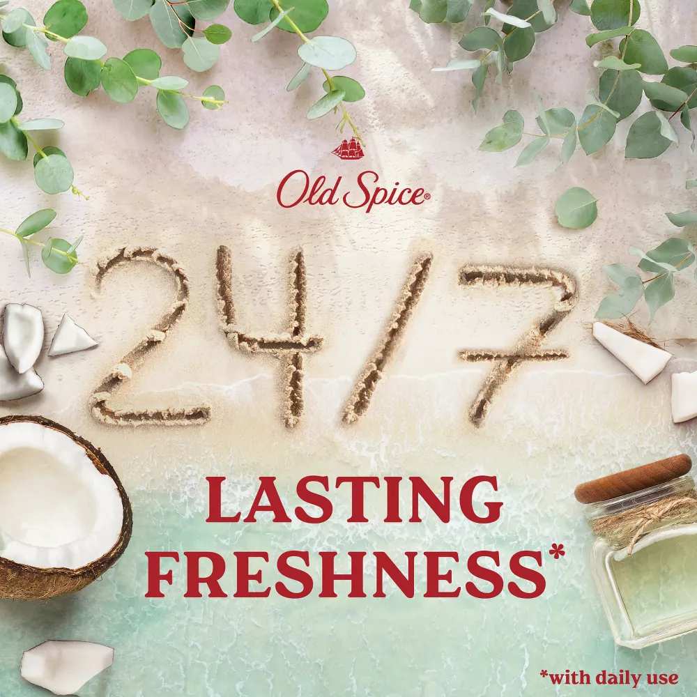 Old Spice - Men's Deodorant, Eucalyptus with Coconut Oil, Aluminum Free- 3 Oz - 12 Pack