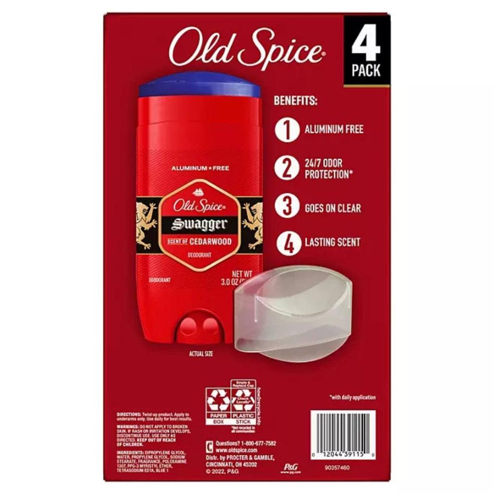 Old Spice - Swagger Aluminum-Free Deodorant for Men - 3 Oz, 4ct - 18 Pack