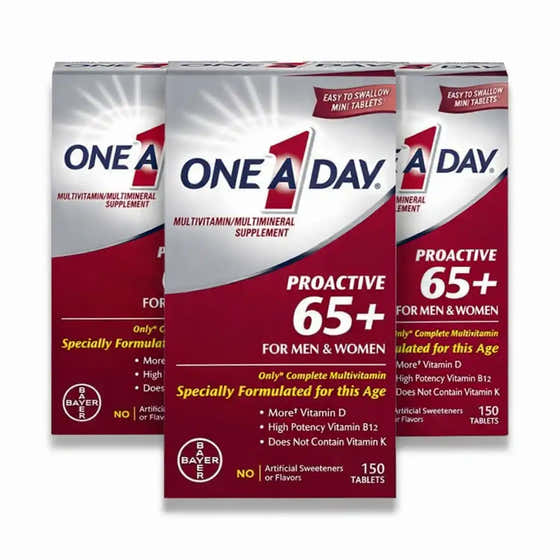 One A Day – Proactive 65+ Multivitamin Tablets for Men &amp; Women, 150 Count – 3 Pack | One a Day - Products